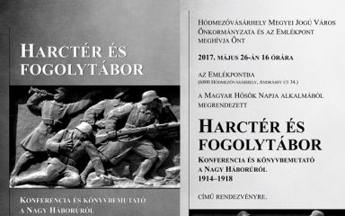 Harctér és fogolyábor. Konferencia és könyvbemutató a Nagy Háborúról 1914-1918