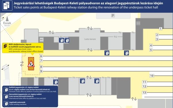 Ideiglenesen elköltöztek a jegypénztárak a Keleti pályaudvaron