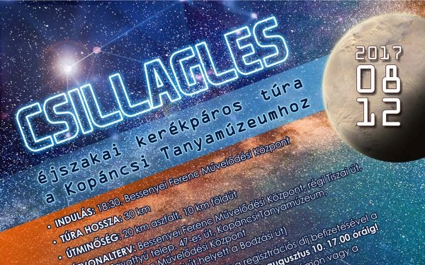 CSILLAGLES- éjszakai kerékpáros túra a Kopáncsi tanyamúzeumhoz 