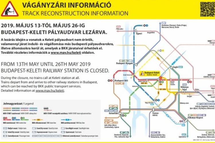 Zárva tart május 13-tól 26-ig a Keleti pályaudvar karbantartás miatt